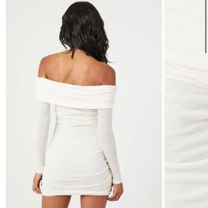 Off the Shoulder Foldover Mini Dress